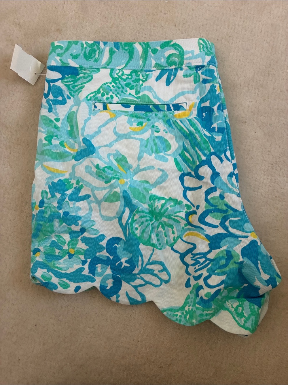 Lilly Pulitzer Blue & Green Floral Scallop Hem Coverup